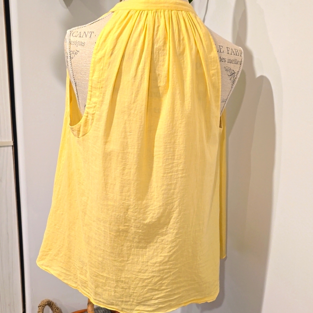 7 For All Mankind Butter Yellow Halter Blouse - Picture 6 of 8